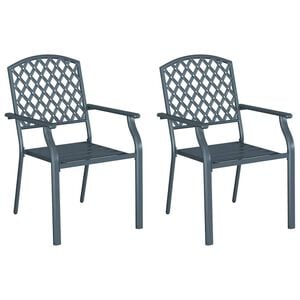 vidaXL Chaise de jardin 2 pc Anthracite Acier