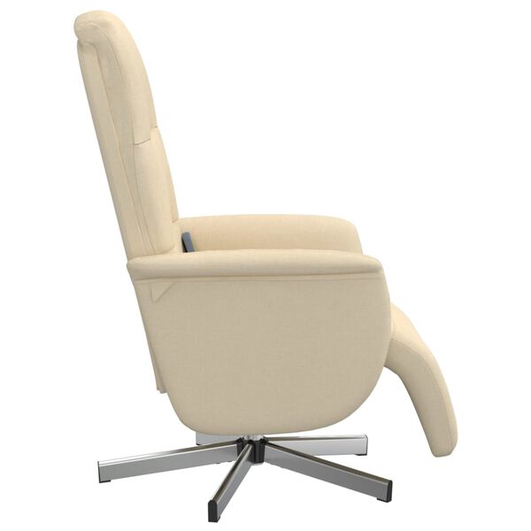 vidaXL Fauteuil inclinable de massage avec repose-pieds cr&egrave;me tissu