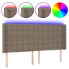 vidaXL T&ecirc;te de lit &agrave; LED Taupe 183x16x118/128 cm Tissu