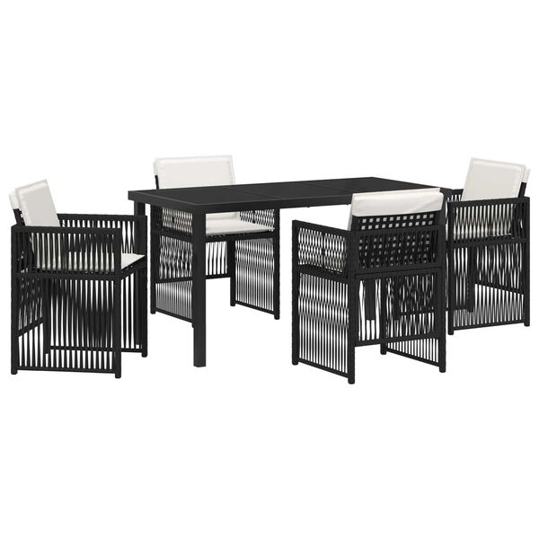 vidaXL Ensemble de salle &agrave; manger pour jardin 5 pcs Noir