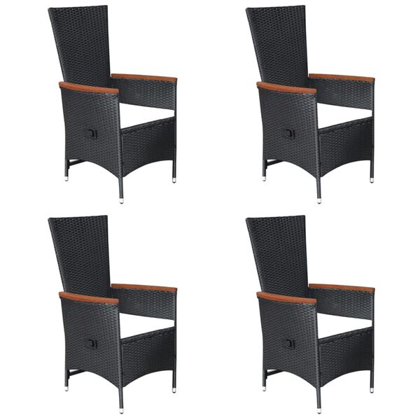 vidaXL Ensemble &agrave; manger de jardin 5 pcs noir