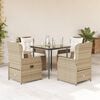 vidaXL Ensemble &agrave; manger de jardin avec coussins 5pcs Beige poly rotin