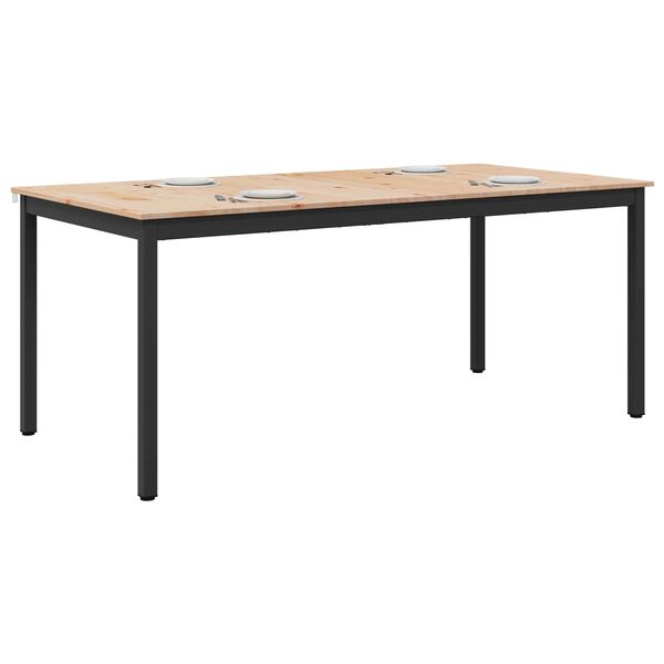 vidaXL Table de salle &agrave; manger / Table de repas Naturel