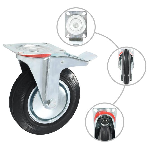 vidaXL 12 pcs Roulettes 200 mm