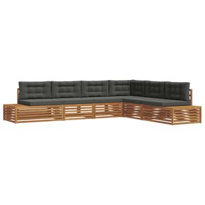 vidaXL 7 pc Ensemble de canap&eacute;s d'ext&eacute;rieur Naturel et Anthracite