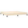 vidaXL Sommier &agrave; lattes de lit et matelas et LED Cr&egrave;me 200x200cm Tissu