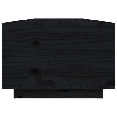 vidaXL Table basse Noir 80x50x35,5 cm Bois massif de pin