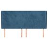 vidaXL T&ecirc;te de lit avec oreilles Bleu fonc&eacute; 183x23x118/128 cm Velours