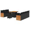 vidaXL Ensemble de canap&eacute; de jardin avec coussin 13 pcs Noir polyrotin
