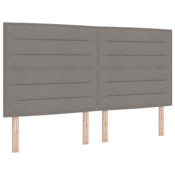 vidaXL Lit &agrave; ressorts avec matelas Taupe 180 x 200 cm tissu