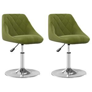 vidaXL Chaises pivotantes &agrave; manger lot de 2 vert clair velours
