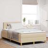 vidaXL Lit &agrave; ressort LED avec matelas Cr&egrave;me 120 x 200 cm tissu