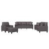 vidaXL Ensemble de canap&eacute;s 4 pcs avec coussins gris similicuir