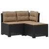 vidaXL Canap&eacute; de jardin 3 places avec coussins look rattan PP