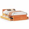 vidaXL Cadre de lit sans matelas avec t&ecirc;te de lit brun cire 120x190 cm