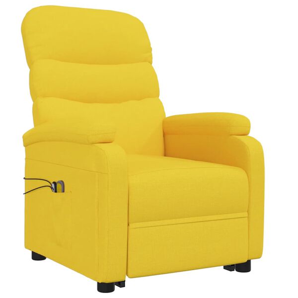 vidaXL Fauteuil de massage Jaune Tissu