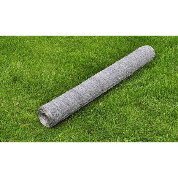 vidaXL Grillage pour volière Acier galvanisé 25 x 0,5 m Argenté