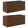 vidaXL Jardini&egrave;res avec 2 pots 2 pcs marron 72x30x32 cm r&eacute;sine tress&eacute;e