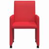 vidaXL Chaises de Salle &agrave; Manger avec Roues avec des roues 2 pcs Rouge