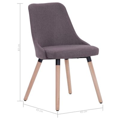283634 vidaXL Dining Chairs 2 pcs Taupe Fabric