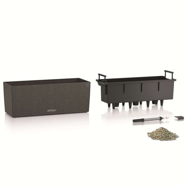 LECHUZA Jardini&egrave;re BALCONERA Stone 50 ALL-IN-ONE Noir