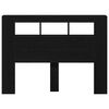 vidaXL T&ecirc;te de lit LED avec &eacute;tag&egrave;re Ch&ecirc;ne noir 140 x 18,5 x 103,5 cm