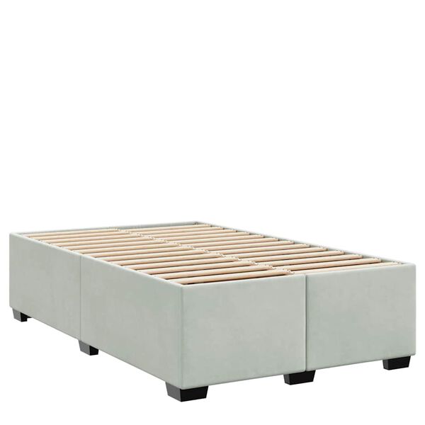 vidaXL Cadre de lit avec matelas Gris clair 120 x 190 cm tissu