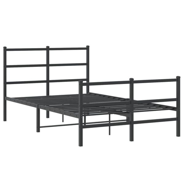 vidaXL Cadre de lit métal sans matelas avec pied de lit noir 120x200cm