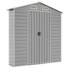 vidaXL Abri de jardin gris clair 191 x 385 x 198 cm en acier galvanis&eacute;