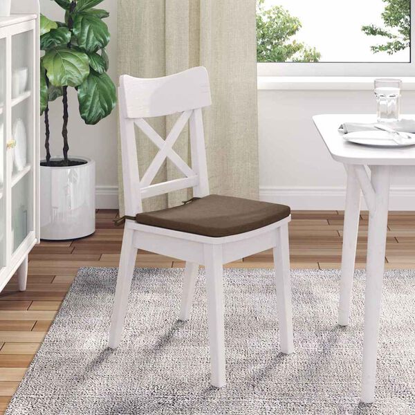 vidaXL Coussins de si&egrave;ge 4 pcs Marron 40 x 40 x 3 cm tissu