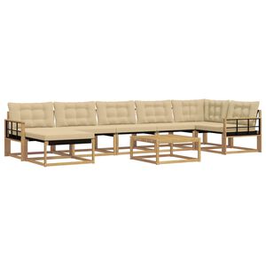 vidaXL Ensemble de canap&eacute;s d'ext&eacute;rieur 8 pc Blanc et Beige