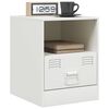 vidaXL Tables de chevet 2 pcs blanc 34,5x39x44 cm acier
