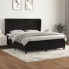 vidaXL Sommier &agrave; lattes de lit et matelas Noir 160x200 cm Velours