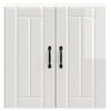 vidaXL Armoire murale de cuisine Lucca blanc brillant bois ing&eacute;nierie
