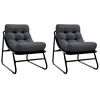 vidaXL Mobilier de jardin avec coussin 2 pcs Noir 60 x 80 x 71cm Métal