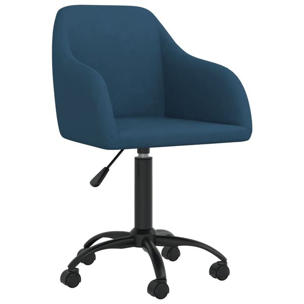 vidaXL Chaises pivotantes &agrave; manger lot de 2 bleu velours