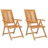 vidaXL Chaises de jardin inclinables lot de 2 bois massif d'acacia