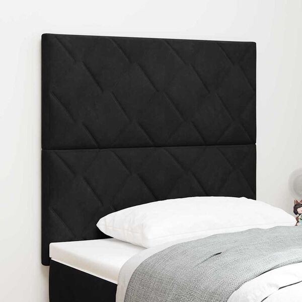 vidaXL T&ecirc;te de lit LED Noir 90 cm Cuir synth&eacute;tique
