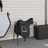 vidaXL Porte-selle à 3 pieds autoportant noir fer