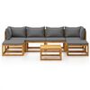 vidaXL Salon de jardin 7 pcs avec coussin Bois d'acacia solide