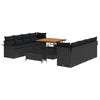 vidaXL Ensemble de canap&eacute; de jardin 11 pc Noir polyrotin