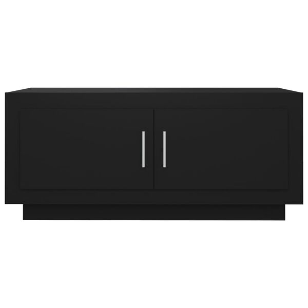 vidaXL Table basse noir 102x50x45 cm bois d'ingénierie
