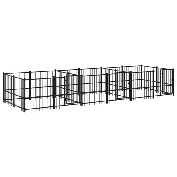 vidaXL Chenil d'ext&eacute;rieur pour chiens Acier 11,26 m&sup2;