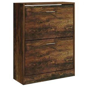 vidaXL Armoire &agrave; chaussures Ch&ecirc;ne fum&eacute; 63x24x81 cm Bois d'ing&eacute;nierie
