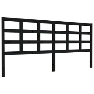 vidaXL T&ecirc;te de lit Noir 205,5x4x100 cm Bois massif de pin