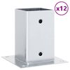 vidaXL Bases de poteau carr&eacute;es 12 pcs argent 91x91 mm acier galvanis&eacute;