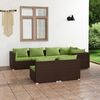 vidaXL Salon de jardin avec coussins 7 pcs marron r&eacute;sine tress&eacute;e
