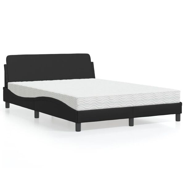 vidaXL Lit avec matelas Dover noir 120x200 cm similicuir