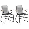 vidaXL Chaises de jardin lot de 2 noir 58x59x85,5 cm Rotin PVC
