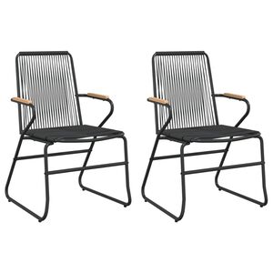 vidaXL Chaises de jardin lot de 2 noir 58x59x85,5 cm Rotin PVC